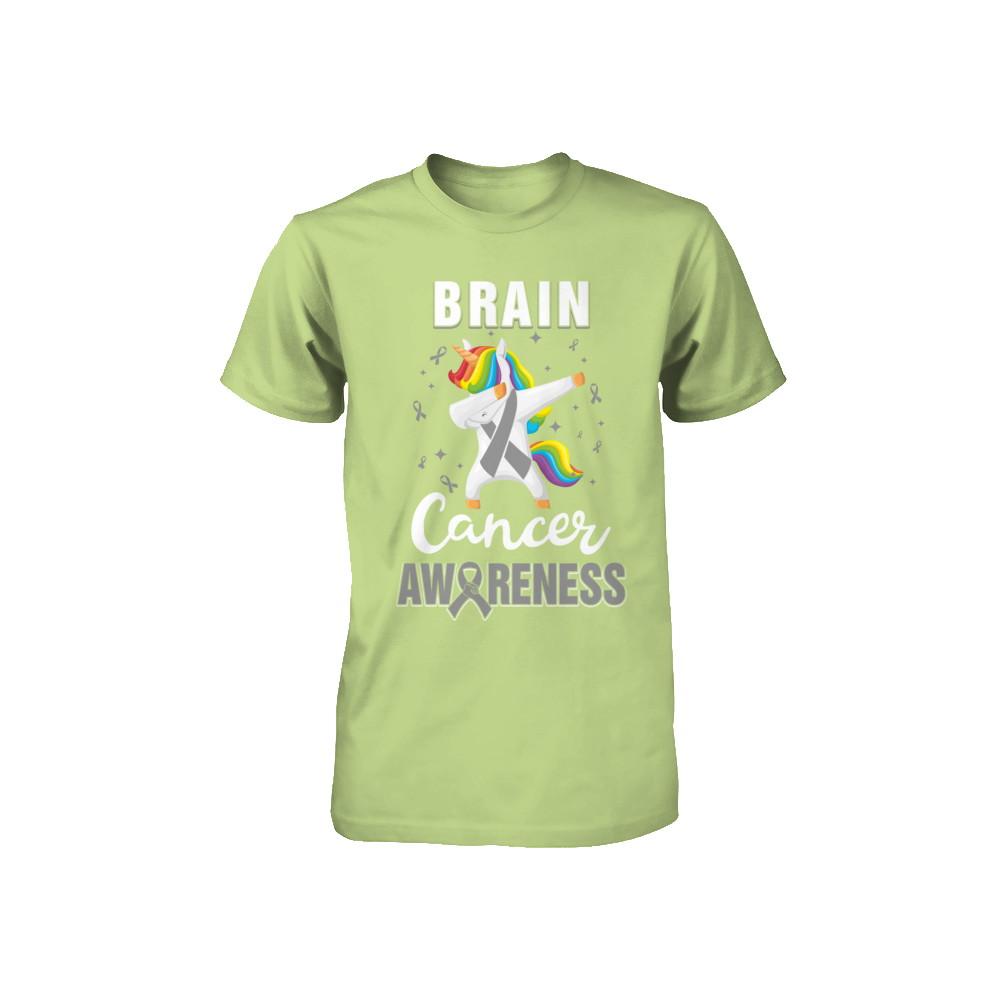 Inspirational Brain Cancer Awareness Unicorn Support Youth-Youth Shirt-Toddler T-Shirt-Key Lime
