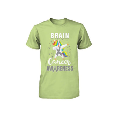 Inspirational Brain Cancer Awareness Unicorn Support Youth-Youth Shirt-Toddler T-Shirt-Key Lime