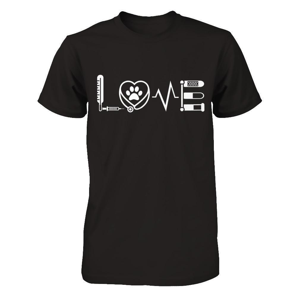 Veterinarian Vet Tech Sign Love-T-Shirt & Hoodie-Premium T-Shirt-Black