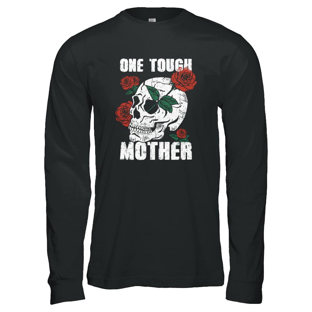One Tough Mother Skull Rose-T-Shirt & Tank Top-Long Sleeve T-Shirt-Black