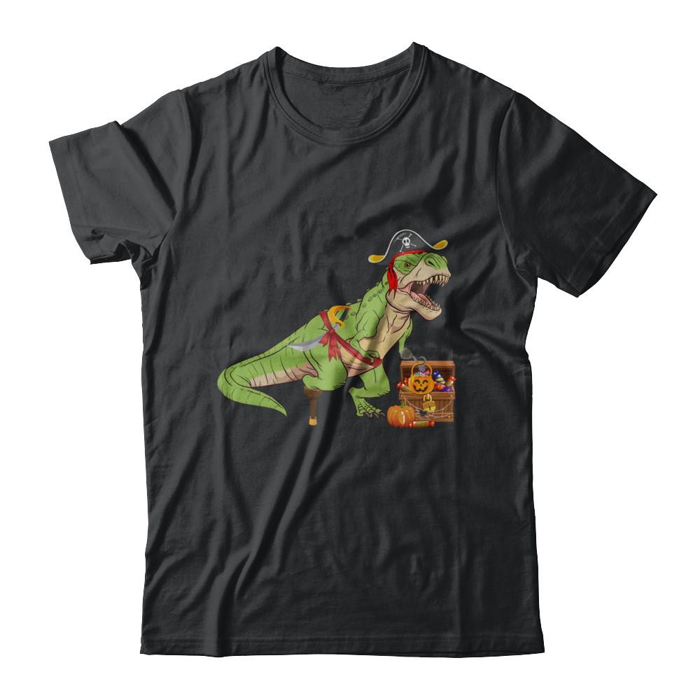 Dinosaurs T-Rex Pirate Halloween Saurus For Men Women-T-Shirt & Hoodie-Classic T-Shirt-Black