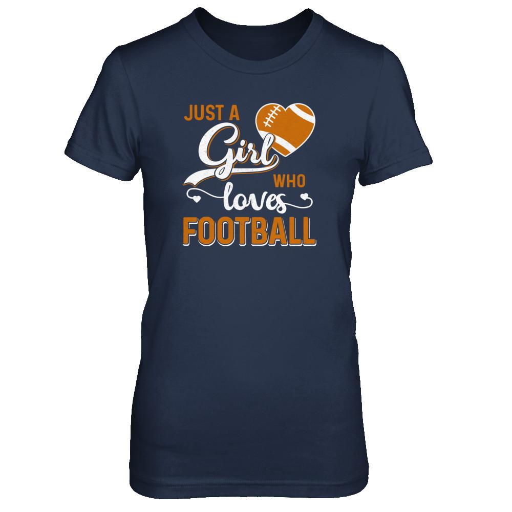 Just A Girl Who Loves Football-T-Shirt & Tank Top-Women's T-Shirt-Navy