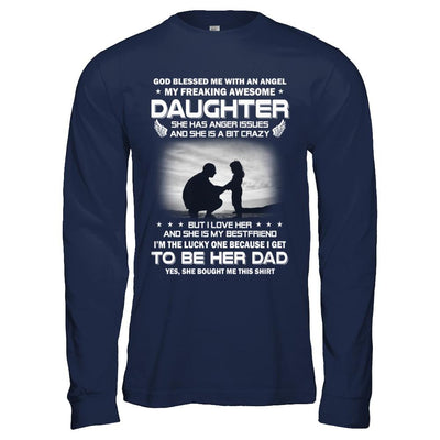 Fathers Day My Freaking Awesome Daughter Bought Me This-T-Shirt & Hoodie-Long Sleeve T-Shirt-Navy