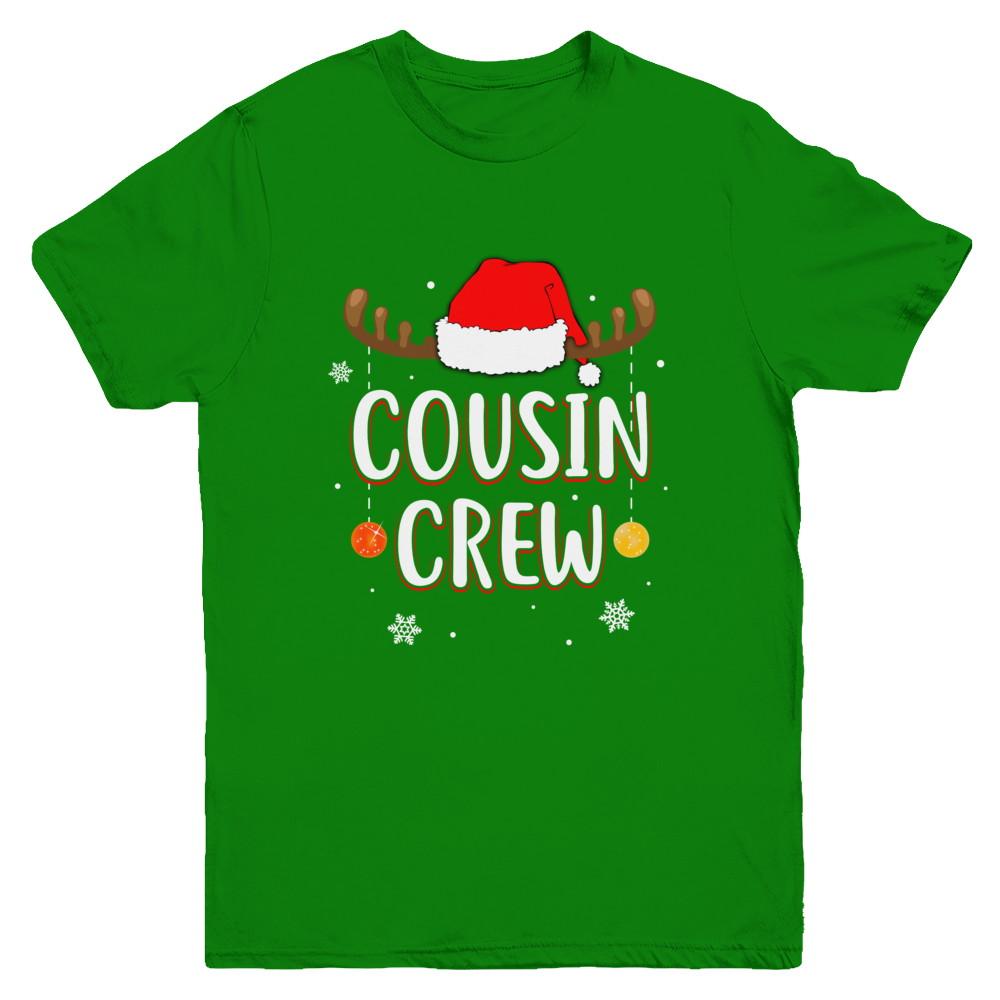 Cousin Crew Reindeer Matching Family Christmas Youth-Youth Shirt-Youth T-Shirt-Irish Green