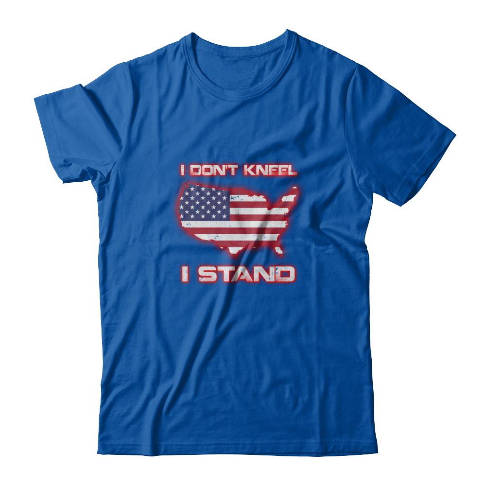 I Don't Kneel I Stand Us American Flag-T-Shirt & Tank Top-Premium T-Shirt-Royal