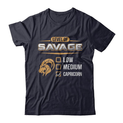Level Of Savage Capricorn-T-Shirt & Hoodie-Premium T-Shirt-Midnight Navy