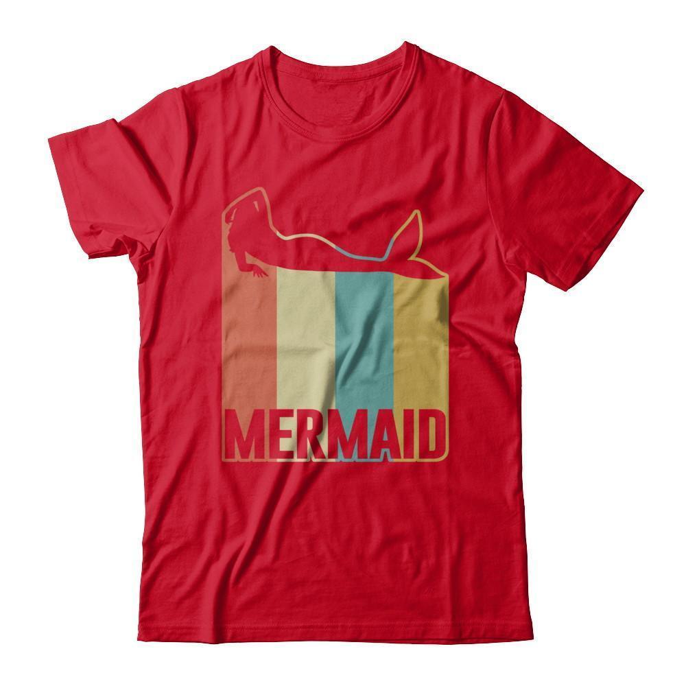 Classic Vintage Retro Style Mermaid-T-Shirt & Hoodie-Premium T-Shirt-Red