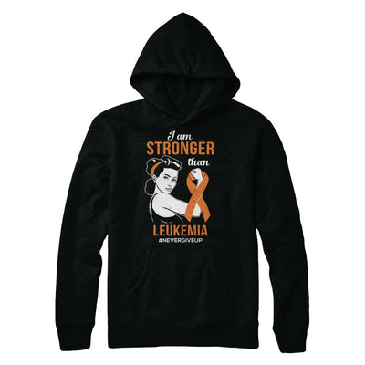 I Am Stronger Than Leukemia Awareness Support-T-Shirt & Hoodie-Pullover Hoodie-Black