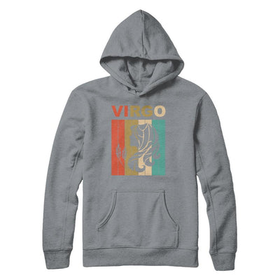 Vintage Virgo Zodiac August September Birthday Gift-T-Shirt & Hoodie-Pullover Hoodie-Light Steel