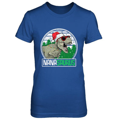 Nanasaurus Nana Dinosaur T-Rex Family Christmas-T-Shirt & Sweatshirt-Women's T-Shirt-Royal