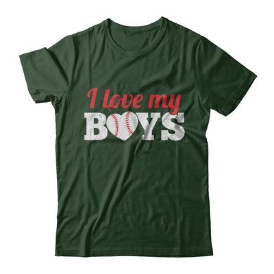 Love My Boys Mom And Dad Baseball-T-Shirt & Hoodie-Classic T-Shirt-Forest Green