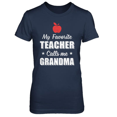 My Favorite Teacher Calls Me Grandma Mothers Day-T-Shirt & Hoodie-Women's T-Shirt-Navy