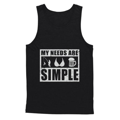 My Needs Are Simple Fishing Boobs Beer-T-Shirt & Hoodie-Unisex Tank-Black