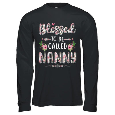 Funny Grandma Gifts Blessed To Be Called Nanny-T-Shirt & Hoodie-Long Sleeve T-Shirt-Black