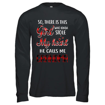 This Girl Who Kinda Stole My Heart He Calls Me Grandma-T-Shirt & Hoodie-Long Sleeve T-Shirt-Black