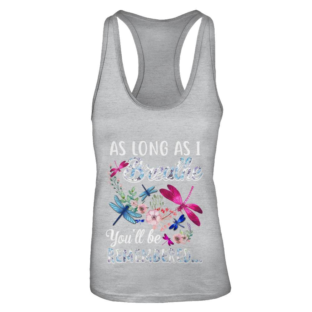 As Long As I Breathe You Will Be Remembered Dragonfly-T-Shirt & Tank Top-Women's Ideal Racerback Tank-Heather Grey
