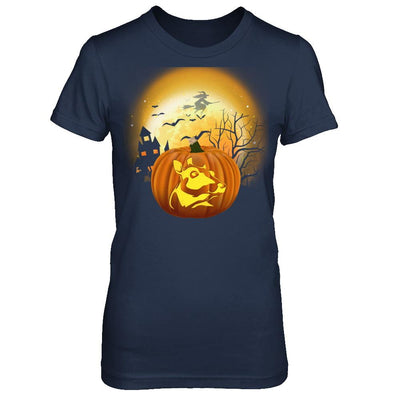 Pumpkin Cow Halloween Human Costume-T-Shirt & Hoodie-Women's T-Shirt-Navy