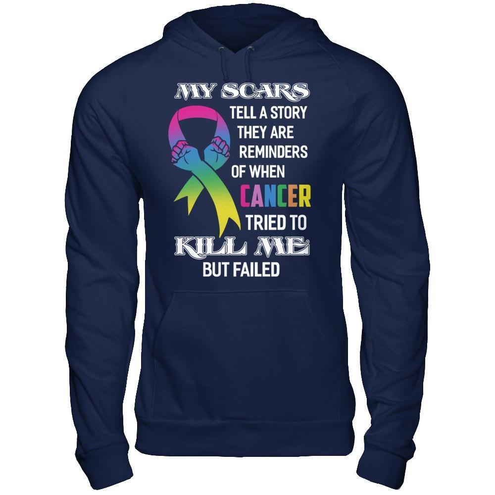 Cancer Survivors They Are Reminders Of When Cancer Tried To Kill Me-T-Shirt & Hoodie-Pullover Hoodie-Navy