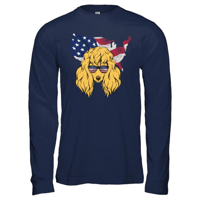 Funny Patriot Poodle Dog 4Th Of July American Flag-T-Shirt & Hoodie-Long Sleeve T-Shirt-Navy