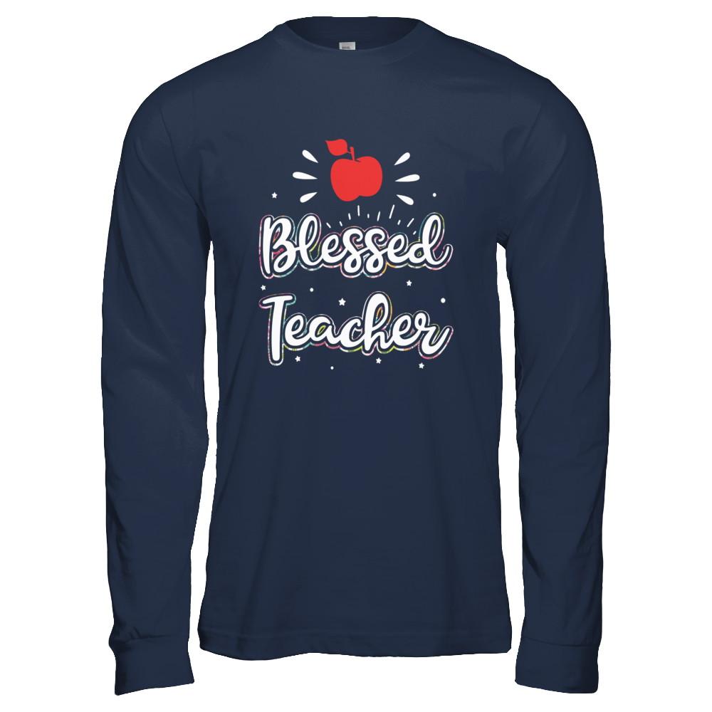 Blessed Teacher Gift-T-Shirt & Hoodie-Long Sleeve T-Shirt-Navy