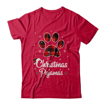 Buffalo Plaid Christmas Pajamas Dog Cat Hat Santa-T-Shirt & Sweatshirt-Classic T-Shirt-Red