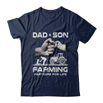 Farmer Dad And Son Farming Partners For Life Fathers Day-T-Shirt & Hoodie-Classic T-Shirt-Navy