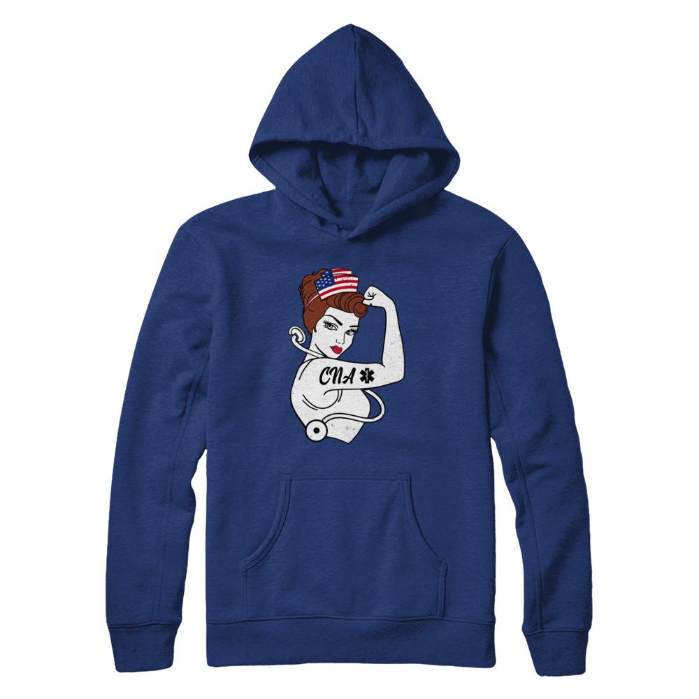 Nursing Strong Woman Cna Strong Nurse 4Th Of July-T-Shirt & Hoodie-Pullover Hoodie-Deep Royal