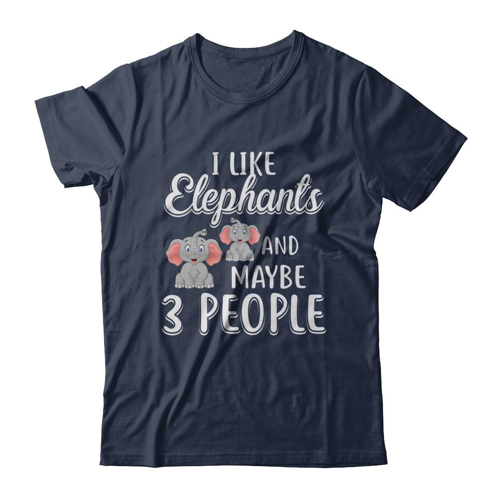 I Like Elephants And Maybe 3 People-T-Shirt & Hoodie-Classic T-Shirt-Navy