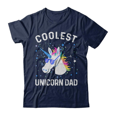 Coolest Unicorn Dad Cute Funny Unicorn Fathers Day-T-Shirt & Hoodie-Classic T-Shirt-Navy
