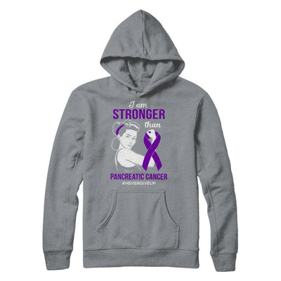I Am Stronger Than Pancreatic Cancer Awareness Support-T-Shirt & Hoodie-Pullover Hoodie-Light Steel