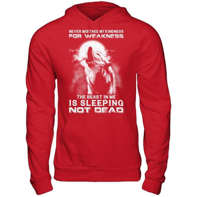 The Wolves The Beast In Me Is Sleeping Not Dead-T-Shirt & Hoodie-Pullover Hoodie-Red