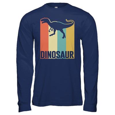 Classic Vintage Retro Style Dinosaur-T-Shirt & Hoodie-Long Sleeve T-Shirt-Navy