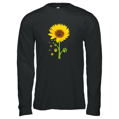 Funny Sunflower Cat Dog Paw Lover-T-Shirt & Tank Top-Long Sleeve T-Shirt-Black