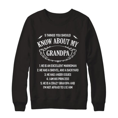 5 Things You Should Know About My Grandpa-T-Shirt & Sweatshirt-Crewneck Sweatshirt-Black