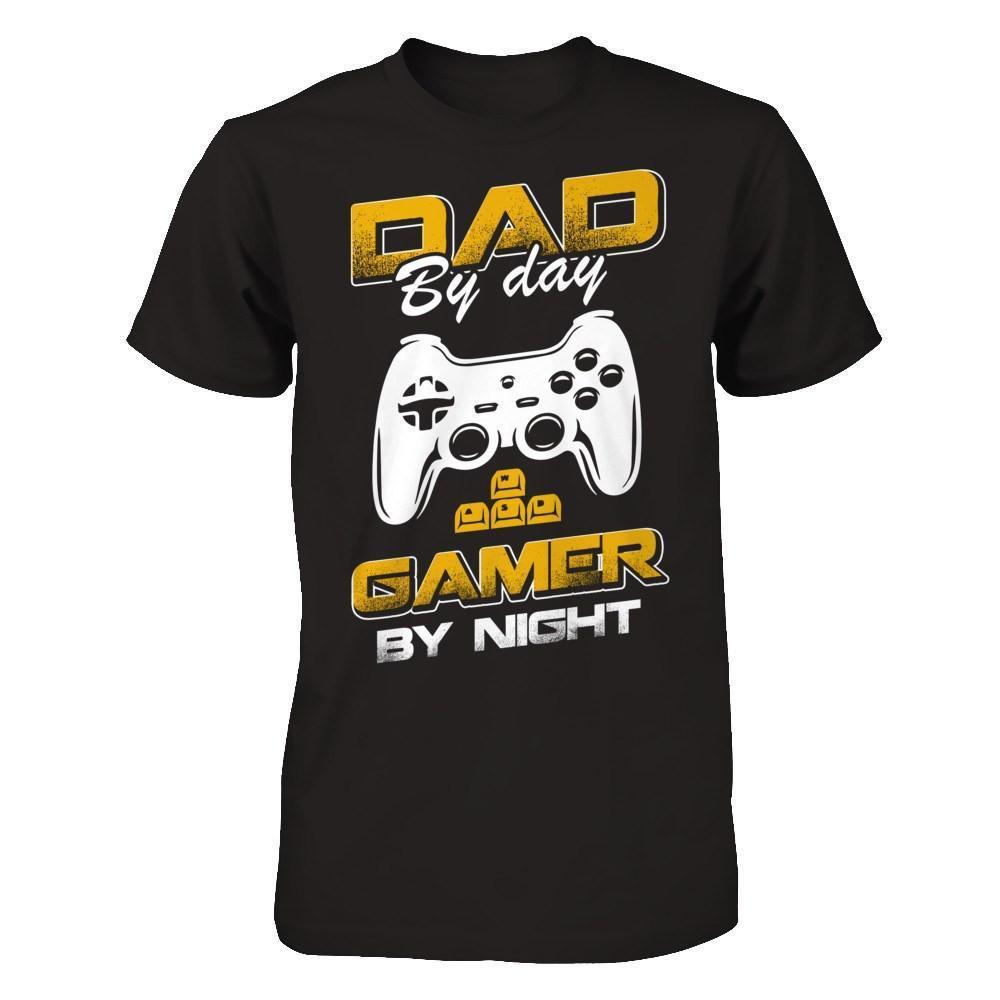 Dad By Day Gamer By Night-T-Shirt & Hoodie-Classic T-Shirt-Black