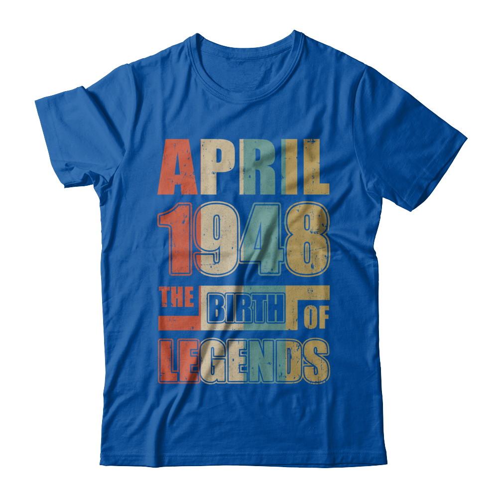 Vintage Retro April 1948 Birth Of Legends 73th Birthday-T-Shirt & Hoodie-Premium T-Shirt-Royal