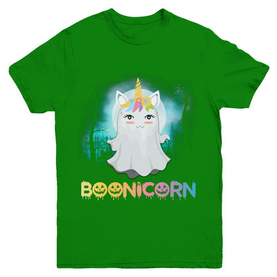 Boonicorn Ghost Unicorn Halloween Girls Youth-Youth Shirt-Youth T-Shirt-Irish Green