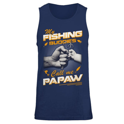 My Fishing Buddies Call Me Papaw-T-Shirt & Hoodie-Unisex Tank-Navy