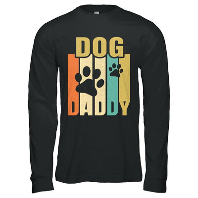 Retro Vintage Daddy Dog Father's Day Gift-T-Shirt & Hoodie-Long Sleeve T-Shirt-Black