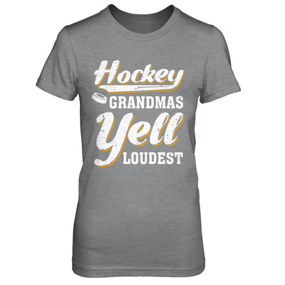Hockey Grandmas Yell Loudest-T-Shirt & Hoodie-Women's T-Shirt-Sport Grey