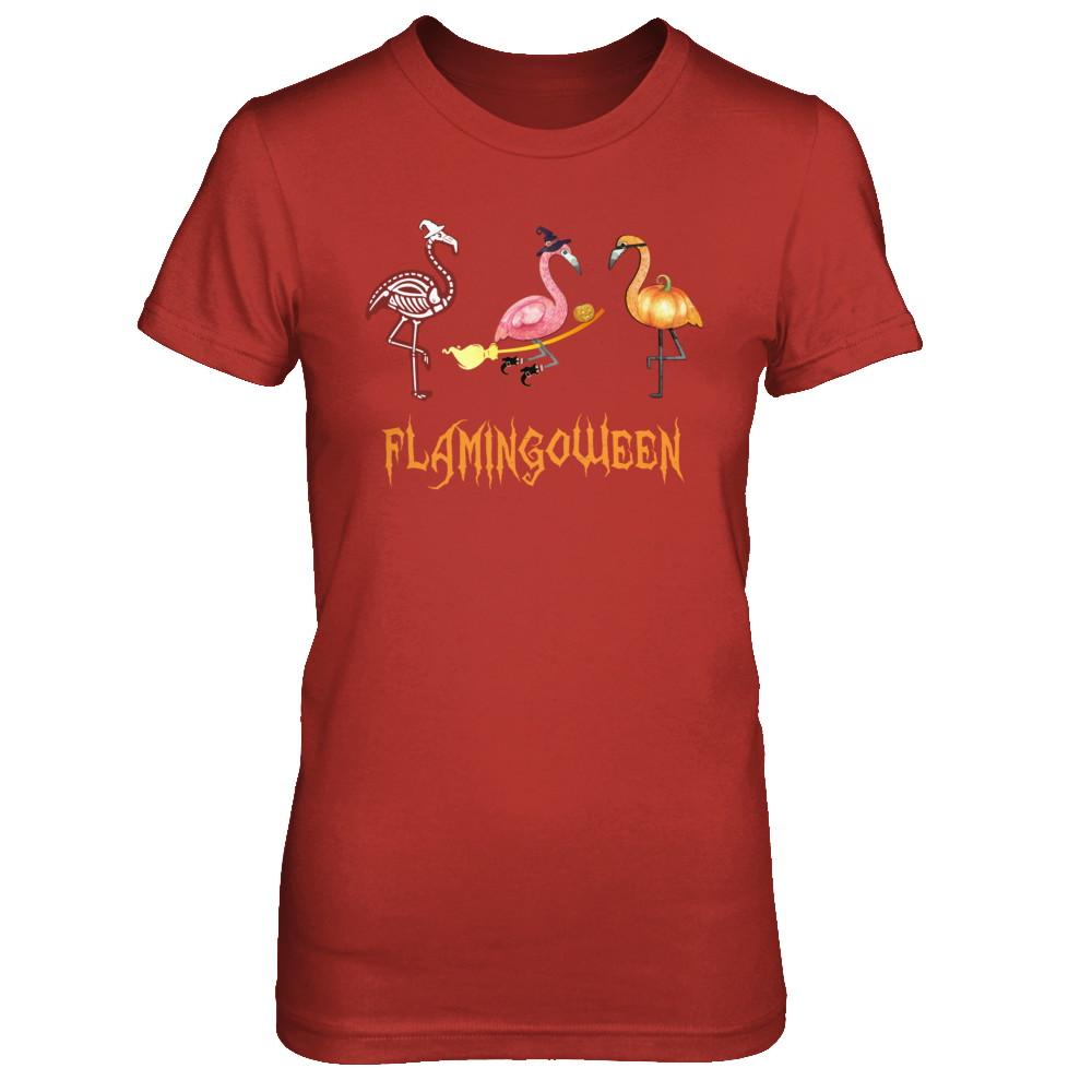 Funny Flamingo Halloween Flamingoween-T-Shirt & Hoodie-Women's T-Shirt-Red