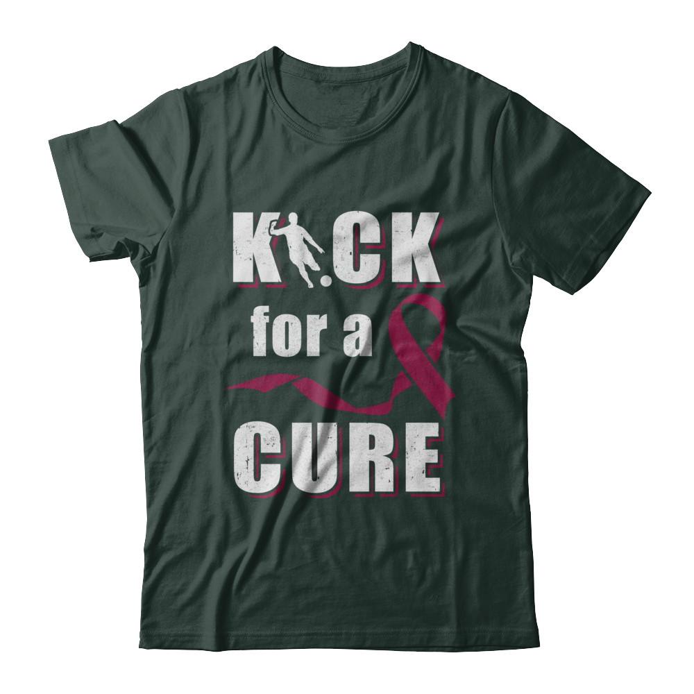 Kick For A Cure Soccer Multiple Myeloma Awareness-T-Shirt & Hoodie-Classic T-Shirt-Forest Green