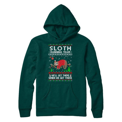 Funny Sloth Running Team Ugly Christmas Sweater Gift-T-Shirt & Sweatshirt-Pullover Hoodie-Deep Forest