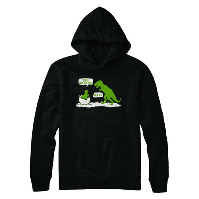Dad Does God Exist Dinosaurs Funny-T-Shirt & Hoodie-Hanes - Heavyweight Pullover Hoodie-Black