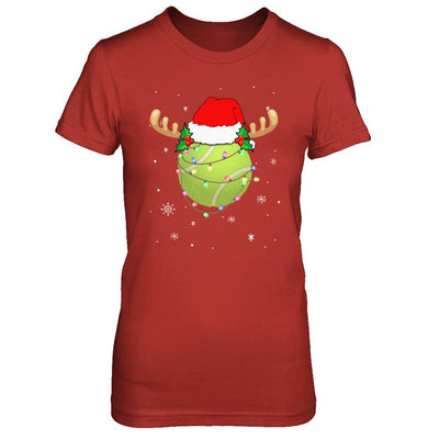 Santa Hat Tennis Reindeer Christmas Gifts-T-Shirt & Sweatshirt-Women's T-Shirt-Red