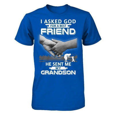 I Asked God For A Best Friend He Sent Me My Grandson-T-Shirt & Hoodie-Premium T-Shirt-Royal