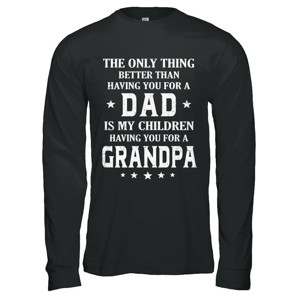 Only The Best Dad Get Promoted To Grandpa Fathers Day-T-Shirt & Hoodie-Long Sleeve T-Shirt-Black