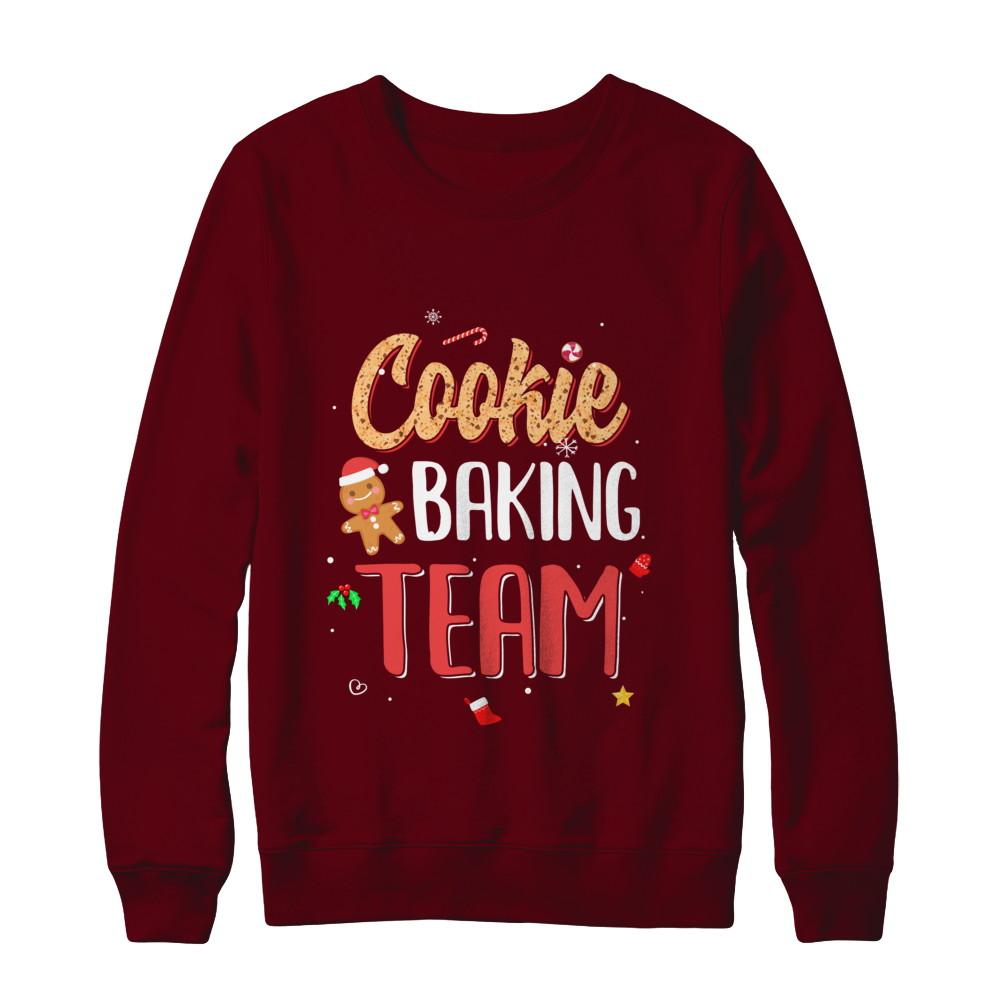 Cookie Baking Team Christmas Baking Team-T-Shirt & Sweatshirt-Crewneck Sweatshirt-Maroon