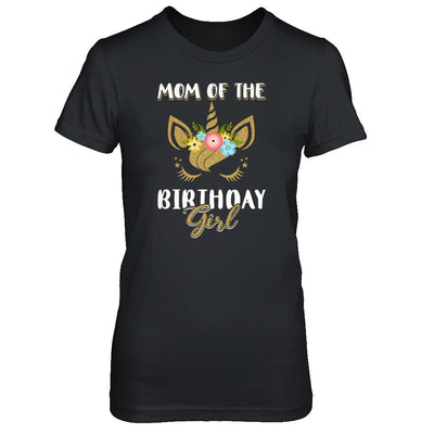 Cute Unicorn Mom Of The Birthday Girl-T-Shirt & Tank Top-Women's T-Shirt-Black