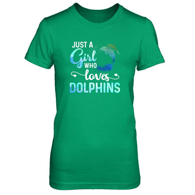Just A Girl Who Loves Dolphins-T-Shirt & Tank Top-Women's T-Shirt-Irish Green